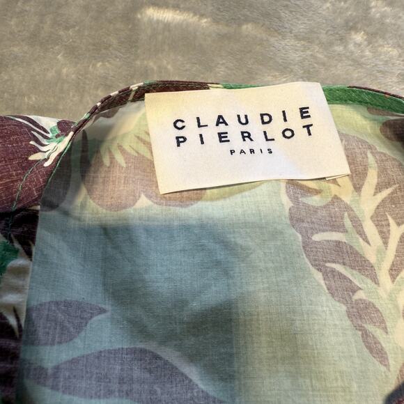 CLAUDIE PIERLOT Raymondeter Floral Mini Dress In Divers Sz 36/US 4 Belted Green - Picture 7 of 14